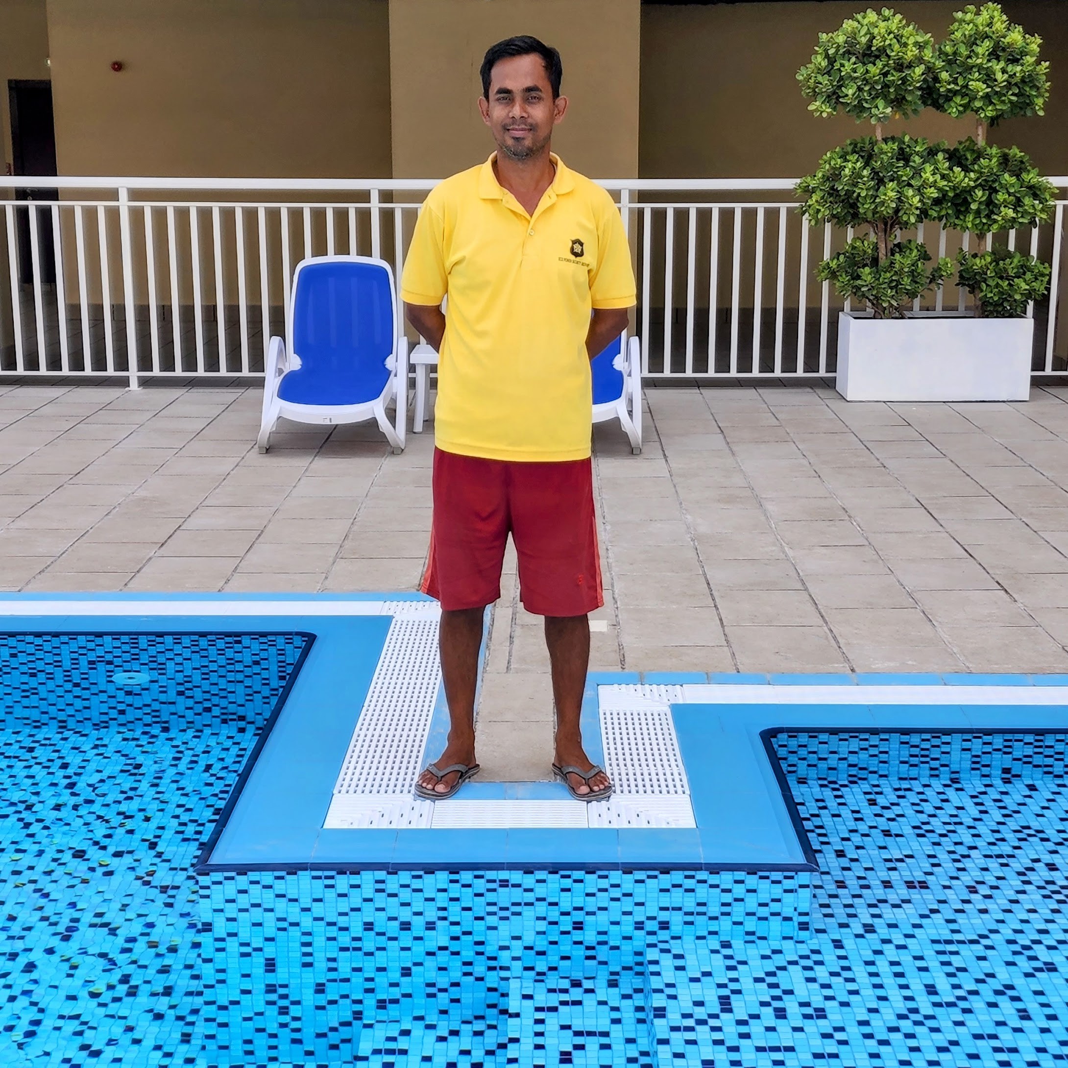 Pool lifeguard on duty